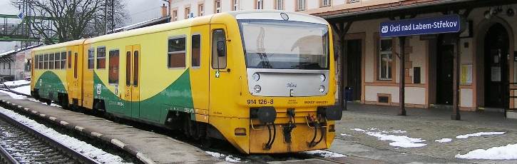 Regionova v Ústí nad Labem-Střekov na lince U7 Ústí nad Labem-Střekov - Děčín