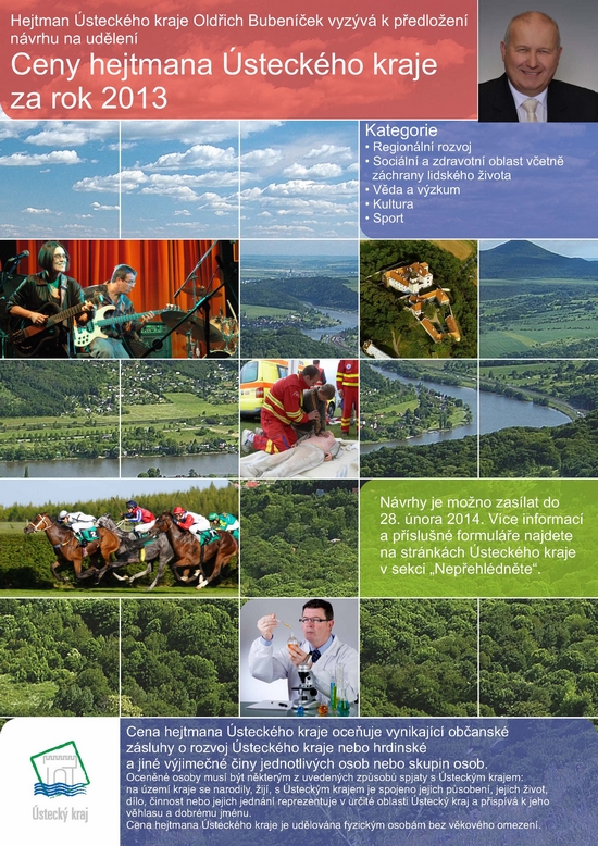 Výzva k předkládání návrhů na udělení Ceny hejtmana Ústeckého kraje za rok 2013