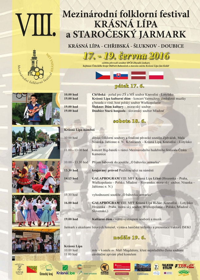 VIII. Mezinárodní folklorní festival Krásná Lípa s staročeský jarmark