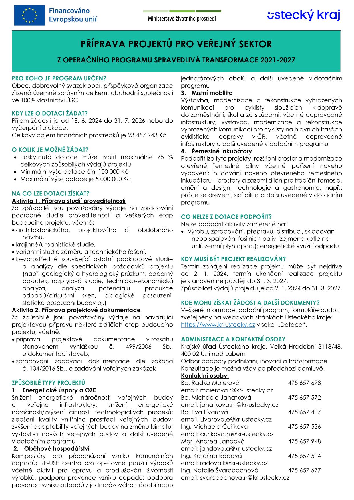 Leták - vouchery pro veřejný sektor